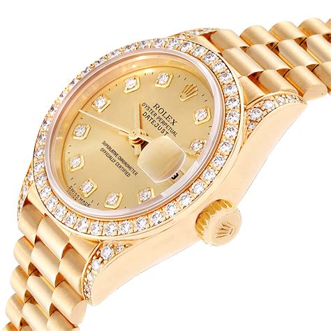 rolex datejust 26mm gold diamond|pre owned Rolex Datejust 26mm.